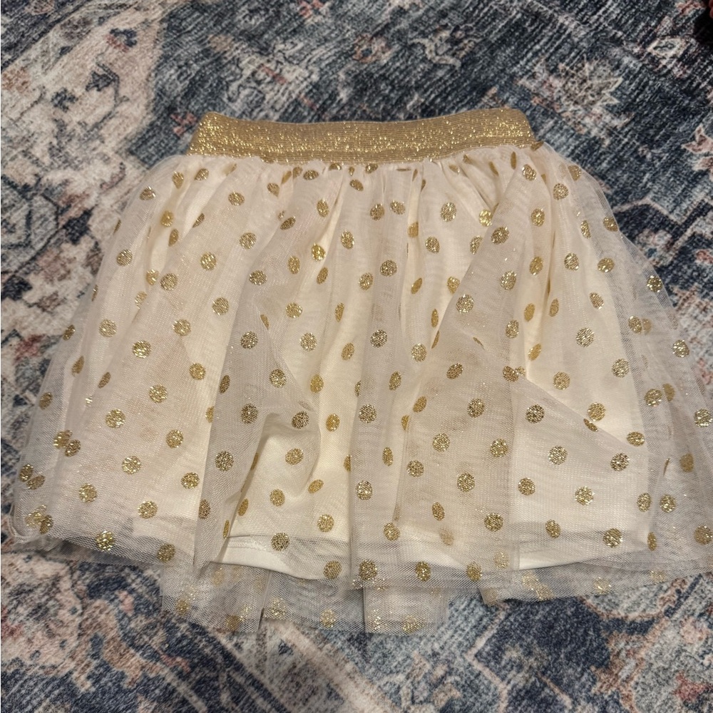 2/$10- Healthtex White and Gold Tulle Skirt